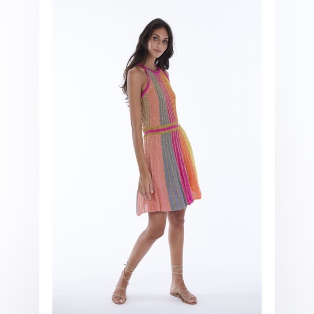 Allison NYC Metallic Paneled Dress